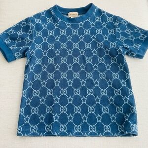 Gucci Kids Monogram and Star Short Sleeve Shirt (10Y)